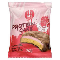 Печенье глазированное FitKit  Protein WHITE cake 70г. (груша-ваниль)