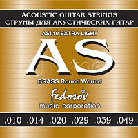 Комплект струн AS110 Brass Round Wound Extra Light для акустической гитары, латунь, 10-49