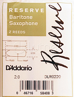 Трости для саксофона DLR0220 Reserve баритон, размер 2.0, 2шт, 